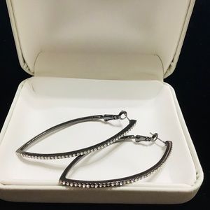 💚CHICOS black/silver rhinestone dangle earrings